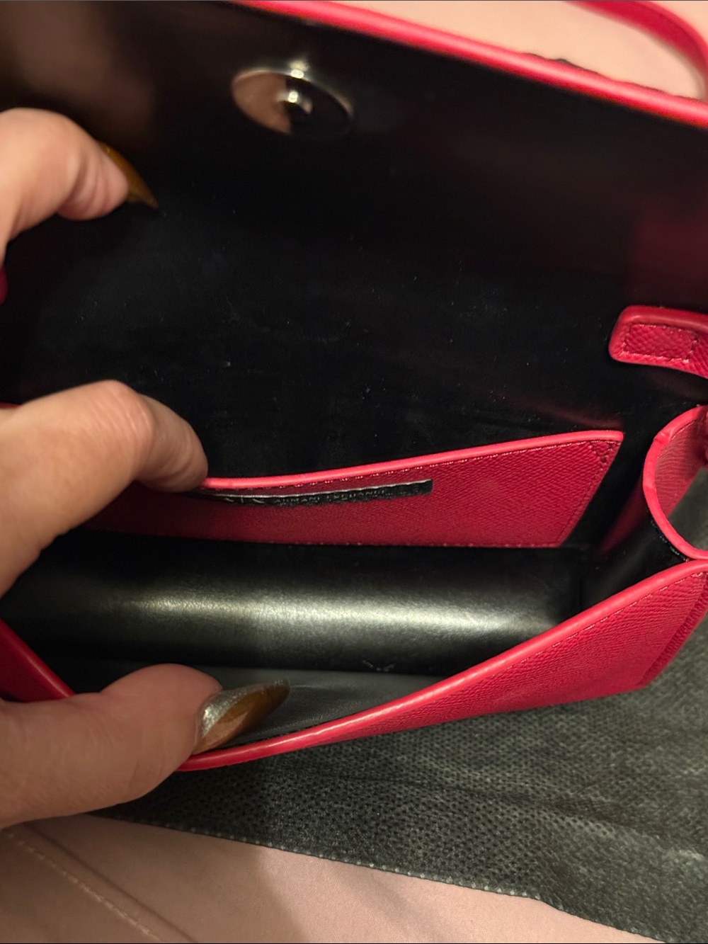 Armani Exchange Red Chain Crossbody Wallet Bag - Picture 7 of 7